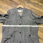 Flax  Black 100% Linen Jacket Tunic Womens Small Oversize Lagenlook Button Blazer Photo 4