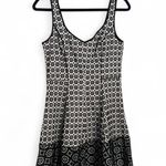 Betsey Johnson  vintage Y2K black white eyelet lace v neck skater dress 6  Photo 2