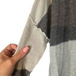 Free People Dark Gray & Gray Striped Long Sleeve Knit Sweater Blouse Women Sz XS Photo 2