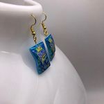 Cute Bugles Chip Bag Earrings Blue Photo 2