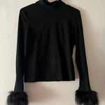 SheIn Long Sleeve Fur Sleeve Top Photo 0