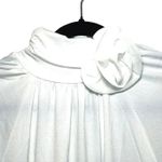 Cable & Gauge NWT Women’s Short Sleeve Rose Collar Blouse Whispering White Size L Photo 2