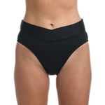 La Blanca  Island Goddess Crossover High Waist Bottom - Black Sz 12 (New) Photo 0