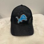 NFL Detroit lions Black Glitter baseball trucker Cap with Blue Lions logo Photo 1