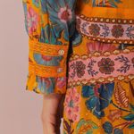 Farm Rio  NWT yellow mica short sleeve collared blouse women’s size large Photo 15