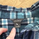 Eddie Bauer  - Plaid Flannel Button Down Shirt in Blue Photo 1