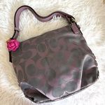 Coach Purple Signature Canvas Duffle Shoulder Bag Crossbody Photo 0