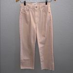 frame denim Frame - Le Jane Crop Light Pink Hem Straight Leg Denim Jeans Size 25 Photo 2