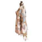 Hem & Thread  Camouflage V Neck Sweater Frayed Distressed Edges, Soft Oversized Photo 1