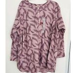 Duluth Trading Co Feathers Tunic Top Plus Size 2X Purple wrinkle fighter NWT Photo 0