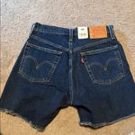 Levi's  Dark Blue 501 Frayed Hem Shorts Photo 2