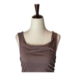 Velvet Tees Velvet‎ Brown Cotton Ruched Sides Ruffled Hem Sleeveless Midi Dress Size XL Photo 3