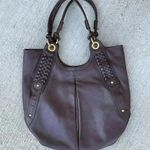 Banana Republic Genuine Leather Hobo Shoulder Tote Brown Y2K Photo 0