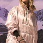 Free People Movement Shine Bright Pullover Half Zip LAVENDER Small NWT Photo 0