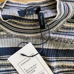 Theory  Striped Rib Knit Top in Washable Silk Photo 10