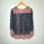 Joie  100% Silk Haya‎ Tunic Top Paisley V-Neck Long Sleeves Medium MSRP $288 Photo 3