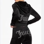 Juicy Couture 🔥 OG Bling Velour Tracksuit Hoodie & Pants Liqourice Black LARGE Photo 1