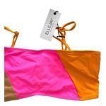 Ellejay  Lauren Colorblock Bikini‎ Top NWT Sz L Photo 2