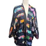 NATIVEWEAR DESIGNS Oversized Bohemian Lagenlook Applique Patchwork Jacket Blue Size M Photo 0