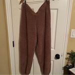 SKIMS 2X/3X Fuzzy Comfy Pants High Waisted with Tie Camel Color Soft Stretchy Photo 3