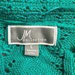 JM Collection  Crochet Jacket Women's Large Green Sweater Blazer Long Sleeves Photo 4