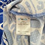 IBKUL Icefil Bianca Navy Animal Print Short Sleeve Sun Shirt LARGE Blue Photo 9