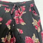 No Boundaries Floral Black and Red Women's Joggers  Photo 1
