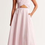Abercrombie & Fitch  Crossover Bodice Midi Dress Size‎ xl light purple pink Photo 0