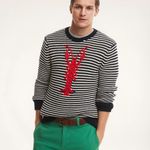 Brooks Brothers  Cotton Textured Lobster Intarsia Sweater size XS $298 Photo 4