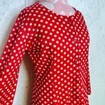 Sears Vintage Red White Polka Dot Dress 80's Long Sleeve Minnie Mouse Midi Dress Size M Photo 3