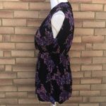 Free People  Black Purple Floral Print Sleeveless Mini Dress Womens S Photo 3