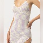 Lusana Keira Crochet Knitted Dress Sorbet Pastel Purple Blue Resort Beach Small Photo 3