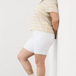 Athleta S Essential V Neck Tee Winona Dune Stripe Small Photo 3