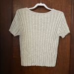 Ragdoll  LA Oatmeal Ribbed Short Sleeve Sweater Photo 3