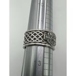 Harley Davidson 925 Sterling‎ Silver Weave Pattern Biker Ring Size 12 11.8g Photo 9