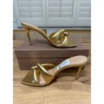 Gianvito Rossi Amour 85 Metallic Leather Mules Gold Silk Size 9.5 US 40 EU NIB Photo 8