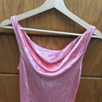 Love Shack Fancy  pink satin cowl neck dress Photo 3