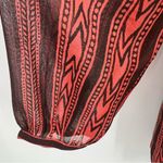 Free People Feather in The Wind semi sheer burnt orange beaded long sleeve top Photo 12