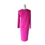 ZARA NWOT BLOGGERS FAV PINK KNOT FRONT DETAIL MIDI DRESS STRETCH MEDIUM Photo 11