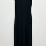 James Perse  Ribbed Knit Midi Dress Black Supima Cotton Stretch Minimalist US 0 Photo 11