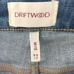 Driftwood  Royce Straight Leg Jeans Indigo Detached Floral Embroidery Medium Wash Photo 11