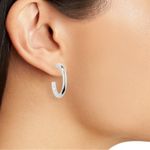 Nordstrom 🎄Set Of 3 Silvertone Nickel Free Hoop Earrings Photo 5