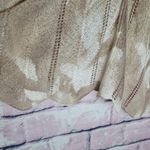 POL  CAMEL CREAM MARBLED TEXTURED CROSS BACK OPEN TEXTURED KNIT DROP SHOULDER TOP Photo 3