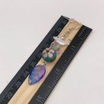 Glass Beads Floral Garden Bird Handmade .925 Sterling Silver Hook Earrings Blue Photo 4