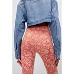 ZARA NEW  Orange Daisy Print Flare Bottom Pants Size S Boho Hippie 70s Peace Photo 4