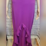 Badgley Mischka Belle  Amanda Orchid Cascading Ruffle Dress Size 10 Photo 8