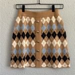 Maje NWT  Argyle Jilina Wool Blend Mini‎ Skirt in Camel Size 38/Small Photo 2