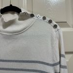 Lauren Ralph Lauren mock neck sweater creamy white with silver stripes size 2X Photo 1