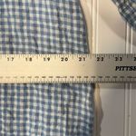 Rafaella XL Blue White Gingham Button Front Shirt Stretch Cotton Blouse Cottage Photo 4