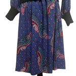 Vintage Blue Red and Black‎ Paisley Dress Sz L Size L Photo 3